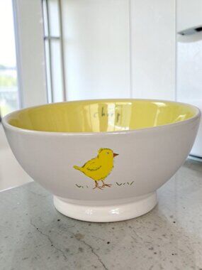 Rae Dunn Holiday “Chirp” Easter Yellow Bowl Pottery Artisan Collection